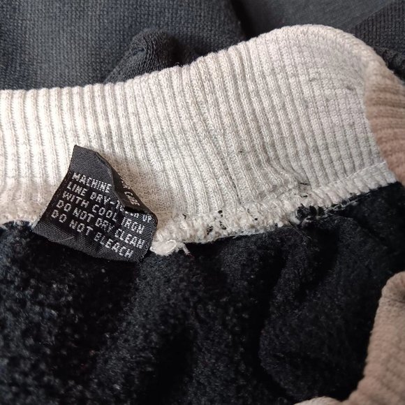 Vintage 80s Sasson Unisex Medium Sweatshirt Crew Neck Black Gray Stripe Retro - Picture 11 of 13